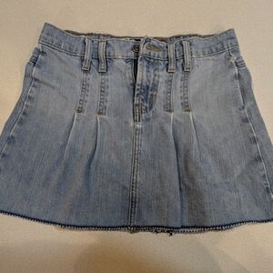 Roxy Light Blue Denim Pleated Mini Skirt